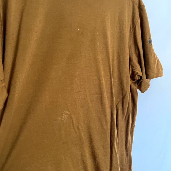 Smartwool brown men's short sleeved t-shirt size XL summer shirt FLAWS - Picture 3 of 6
